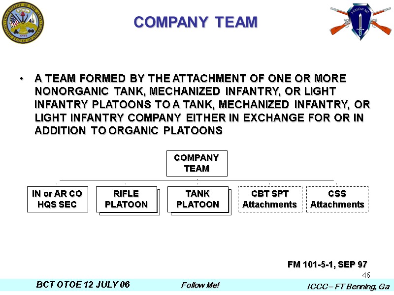 46 COMPANY TEAM A TEAM FORMED BY THE ATTACHMENT OF ONE OR MORE NONORGANIC